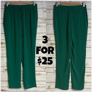 DKNYC Pull On Kelly Green Drawstring Pants XS